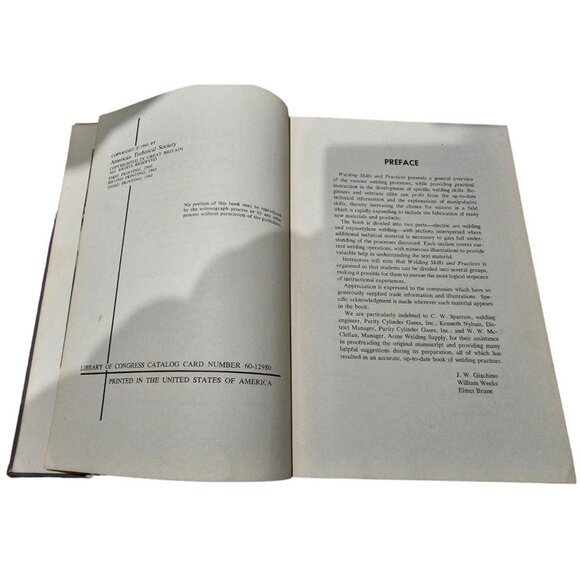 Welding Skills Practices Book Giachino Weeks Brune Hardcover 1964 Vtg 3rd Print - Picture 6 of 8